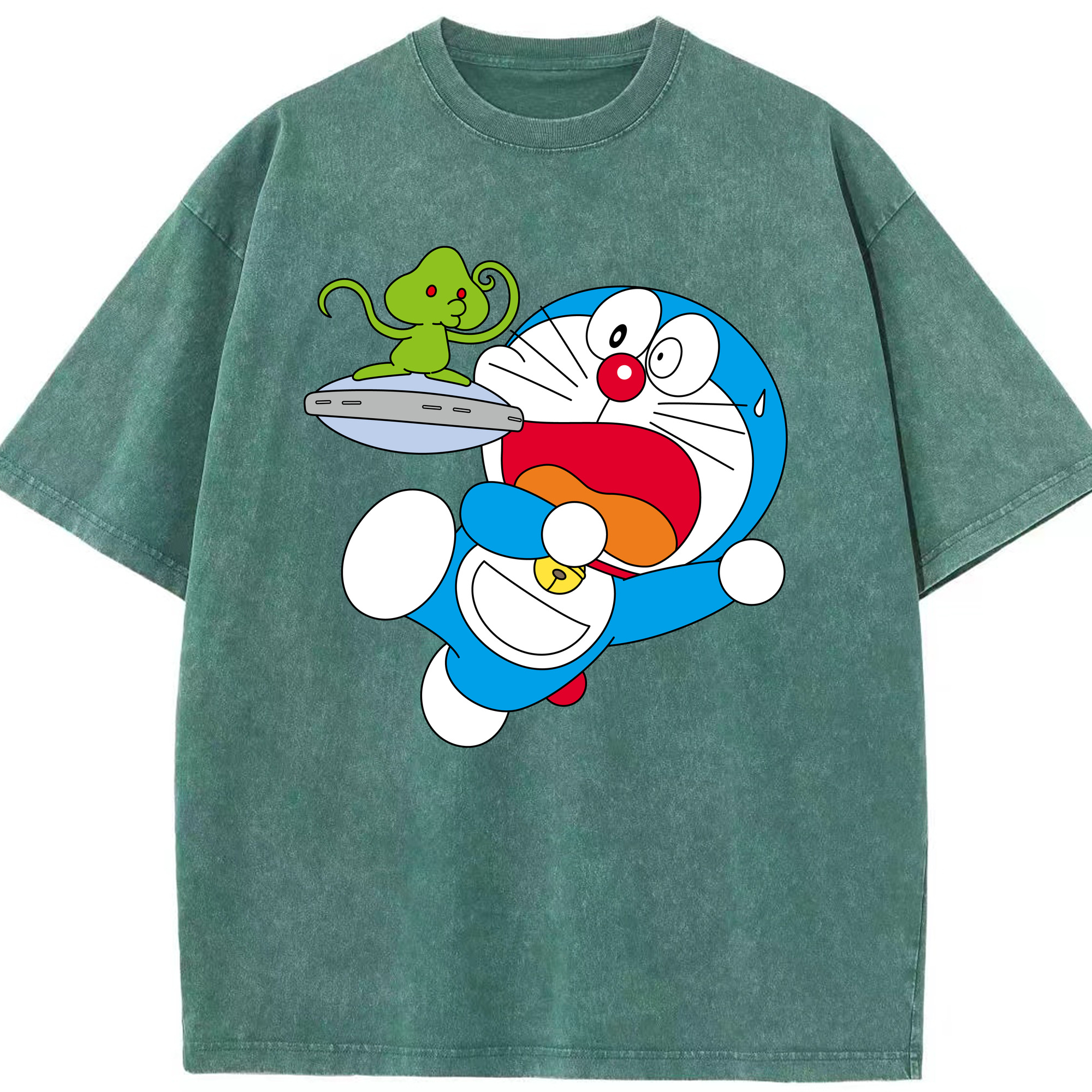 （画像用） ドラえもん Doraemon 綿100% ヴィンテージ風 半袖Tシャツ（フロントプリント）